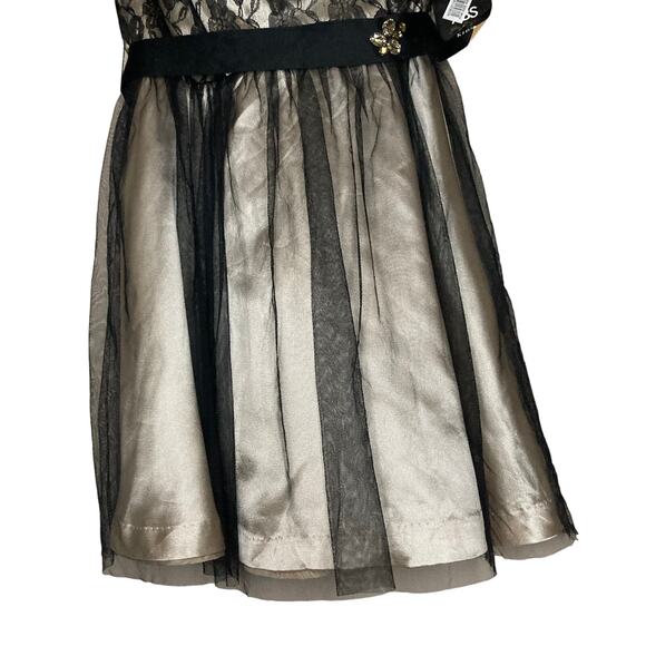 ABS Kids by Allen Schwartz Little Girls Black Tulle Formal Sequin Dress Size 14 - Picture 5 of 16